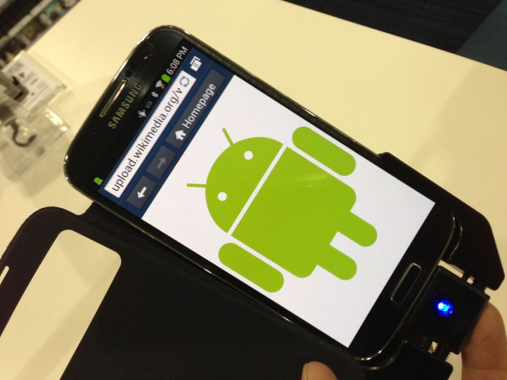 Samsung Phone with Android Robot icon